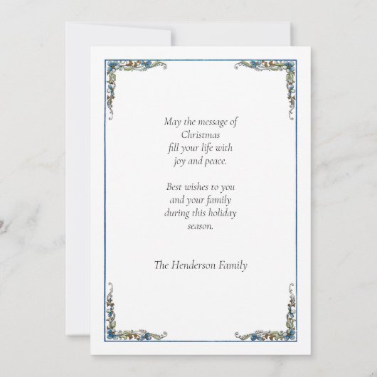  Santa met Winter Sky Feestdagenkaart (Achterkant)