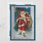  Santa met Winter Sky Feestdagenkaart (Voorkant / Achterkant)