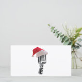 santa-microfoon feestdagenkaart (Staand voorkant)