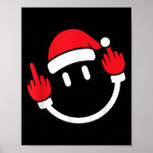 Santa Middle Finger Flip Off _ Christmas Profanity Poster (Voorkant)