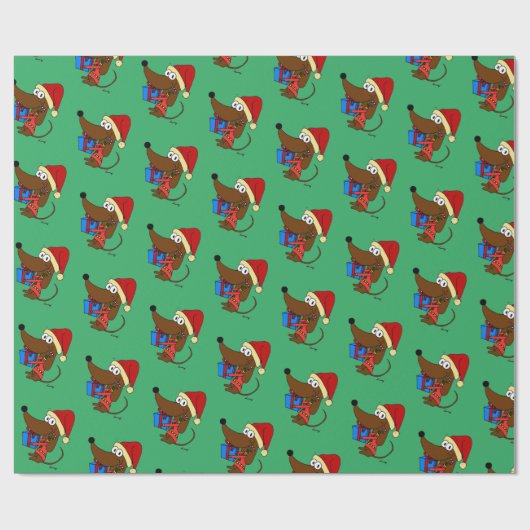 Santa Midge Kerst inpakpapier (Vlak)
