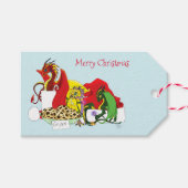 Santa Milk Cookies Draken Cadeaulabel (Voorkant (Horizontaal))