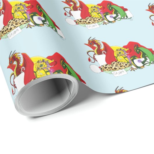 Santa Milk Cookies Draken Cadeaupapier (Rol Hoek)