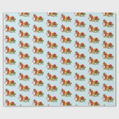 Santa Milk Cookies Draken Cadeaupapier (Vlak)