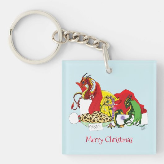 Santa Milk Cookies Draken Sleutelhanger (Voorkant)