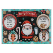 Santa Milk & Cookies Tray met Reindeer Snacks Snijplank (Voorkant)