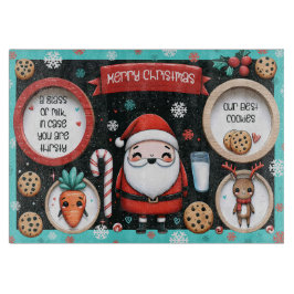 Santa Milk & Cookies Tray met Reindeer Snacks Snijplank