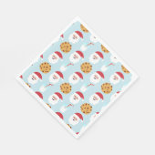 Santa Milk en Cookies Blue Paper Napkin Servet (Hoek)