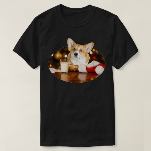 Santa Milk n Cookies Dog Corgi  T-shirt (Design voorkant)