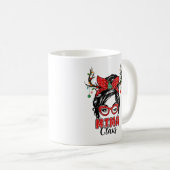 Santa Mima Claus Messy Bun Wink Eye Kerstna Koffiemok (Voorkant rechts)