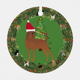 Santa Miniatuur Pinscher Metalen Ornament