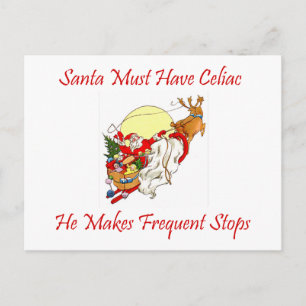 Santa moet coeliakie hebben - hij maakt frequente  feestdagenkaart