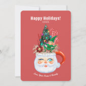 Santa Mok personaliseer uw flatkaart Feestdagenkaart (Voorkant)