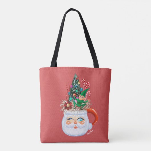  Santa Mok Rode Canvas tas (Achterkant)