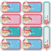 Santa Mokken + Cookies Kerstcadeau-etiketten Sticker (Voorkant)