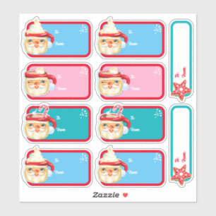 Santa Mokken + Cookies Kerstcadeau-etiketten Sticker