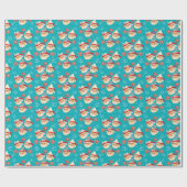 Santa Mokken + Cookies Kerstcadeau inpakpapier (Vlak)