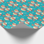 Santa Mokken + Cookies Kerstcadeau inpakpapier (Hoek)