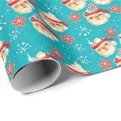 Santa Mokken + Cookies Kerstcadeau inpakpapier (Rol Hoek)