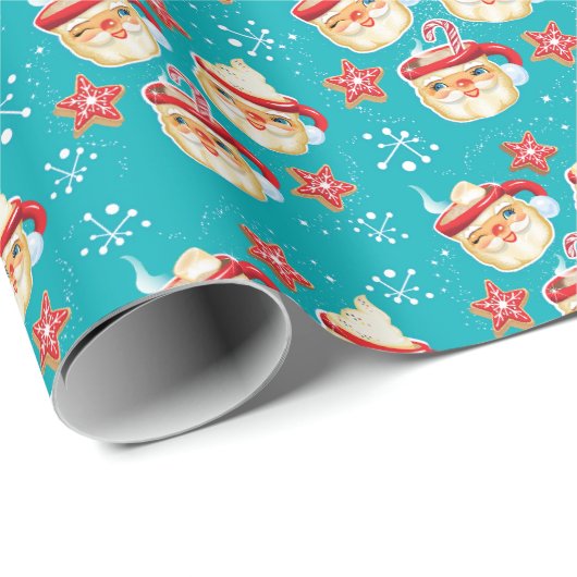 Santa Mokken + Cookies Kerstcadeau inpakpapier (Rol Hoek)