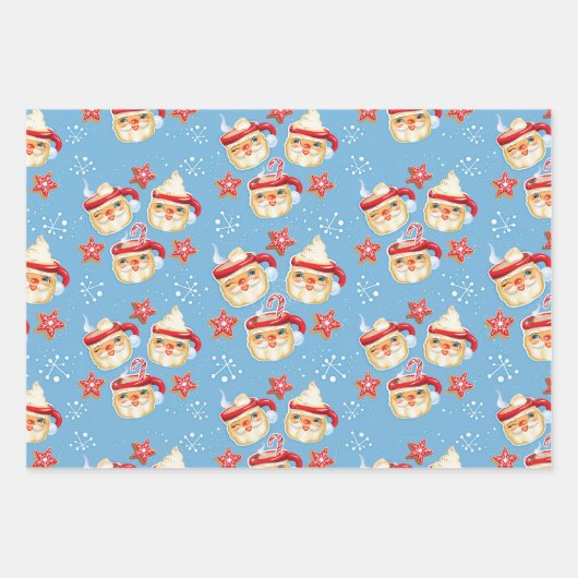 Santa Mokken + Cookies Kerstcadeau inpakpapier (Voorkant 3)