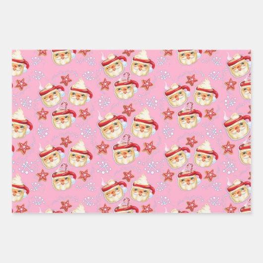 Santa Mokken + Cookies Kerstcadeau inpakpapier (Voorkant 2)