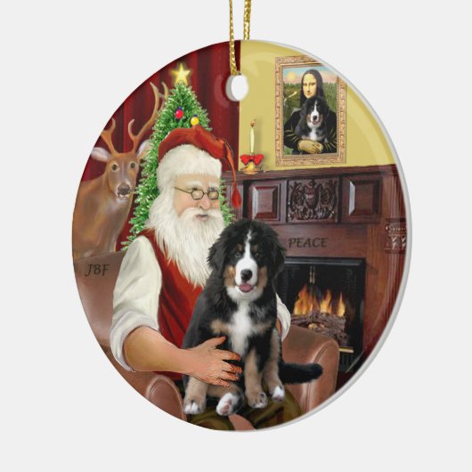 Santa + Mona Lisa - Berner MD - 2 diff. design Keramisch Ornament (Links)