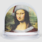 Santa Mona Lisa Merry Christmas Funny Sneeuwbol (Voorkant)