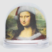 Santa Mona Lisa Merry Christmas Funny Sneeuwbol (Achterkant)