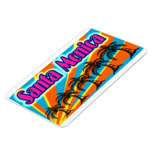 Santa Monica 5 Palm Trees Magnet Magneet