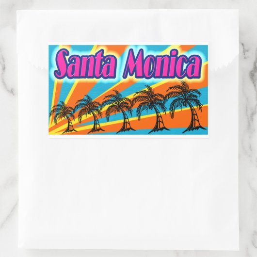 Santa Monica 5 Palm Trees Stickers (Tas)