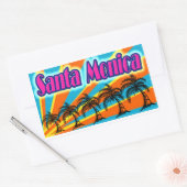 Santa Monica 5 Palm Trees Stickers (Envelop)