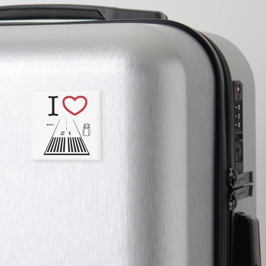 Santa Monica Airport Runway 21 square magnet (Insitu (bagage))