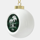 Santa Monica Beach California Palm Green Pset Keramische Bal Ornament (Rechts)