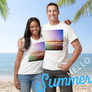 Santa Monica Beach - Green Paars Photo Edit T-shirt