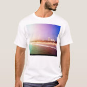 Santa Monica Beach - Green Paars Photo Edit T-shirt (Voorkant)