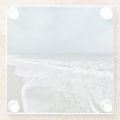 Santa Monica Beach in de herfst. Glazen Onderzetter (Achterkant)