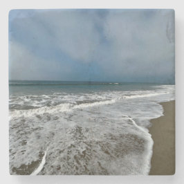 Santa Monica Beach in de herfst. Stenen Onderzetter