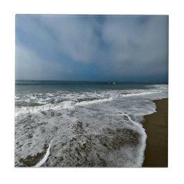 Santa Monica Beach in de herfst. Tegeltje