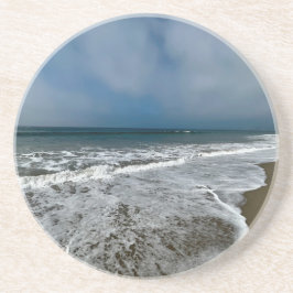 Santa Monica Beach in de herfst. Zandsteen Onderzetter