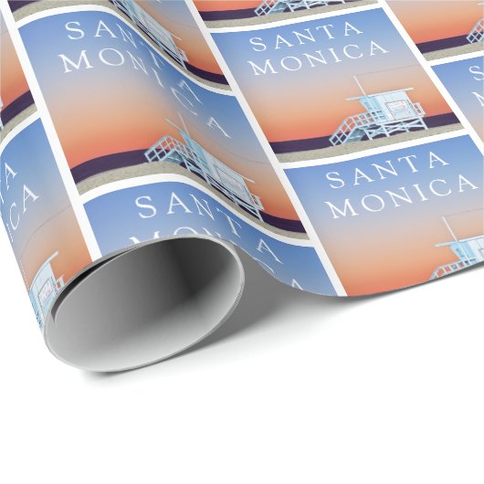 Santa Monica Beach | Los Angeles, Californië Cadeaupapier (Rol Hoek)