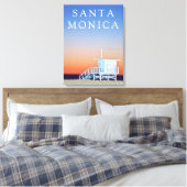 Santa Monica Beach | Los Angeles, Californië Canvas Afdruk (Insitu (Slaapkamer))