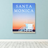 Santa Monica Beach | Los Angeles, Californië Canvas Afdruk (Insitu (Houten vloer))