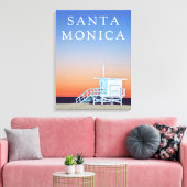 Santa Monica Beach | Los Angeles, Californië Canvas Afdruk (Insitu (Woonkamer))