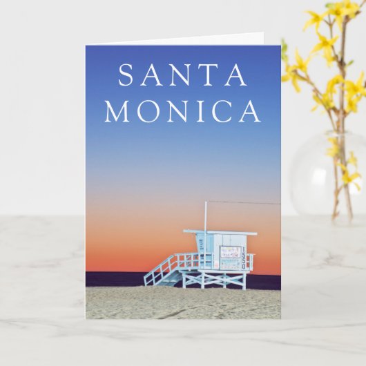 Santa Monica Beach | Los Angeles, Californië Kaart (Gele Bloem)