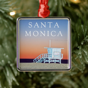 Santa Monica Beach Los Angeles, Californië Metalen Ornament