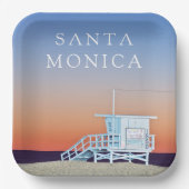 Santa Monica Beach | Los Angeles, Californië Papieren Bordje (Voorkant)