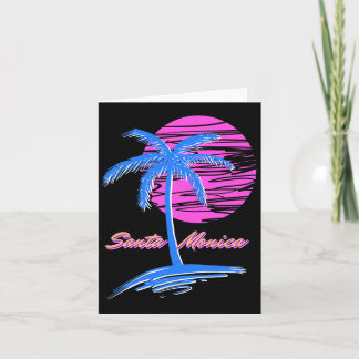Santa Monica Beach Outrun 80s Esthetische Vaporwav Kaart