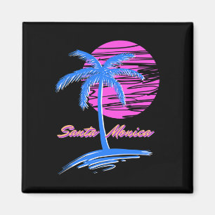 Santa Monica Beach Outrun 80s Esthetische Vaporwav Magneet