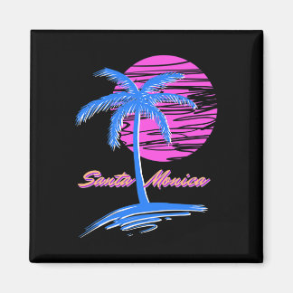 Santa Monica Beach Outrun 80s Esthetische Vaporwav Magneet